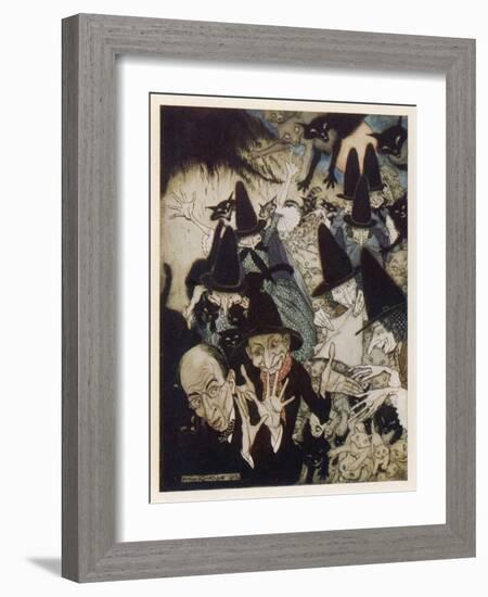 Going to St Ives, Goose-Arthur Rackham-Framed Art Print