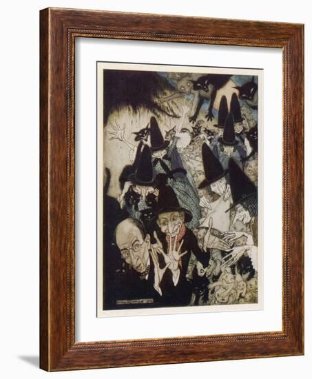 Going to St Ives, Goose-Arthur Rackham-Framed Art Print