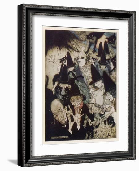 Going to St Ives, Goose-Arthur Rackham-Framed Art Print