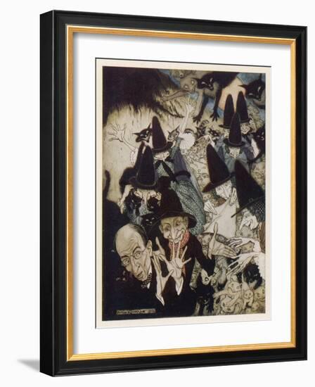 Going to St Ives, Goose-Arthur Rackham-Framed Art Print