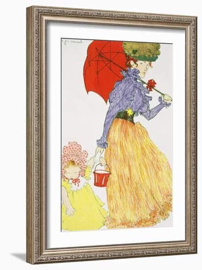 Going to the Beach, from L'Estampe Moderne, Published Paris 1897-99-Henri Jacques Edouard Evenepoel-Framed Giclee Print