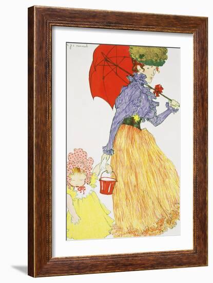 Going to the Beach, from L'Estampe Moderne, Published Paris 1897-99-Henri Jacques Edouard Evenepoel-Framed Giclee Print