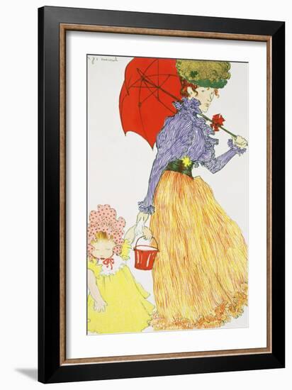 Going to the Beach, from L'Estampe Moderne, Published Paris 1897-99-Henri Jacques Edouard Evenepoel-Framed Giclee Print