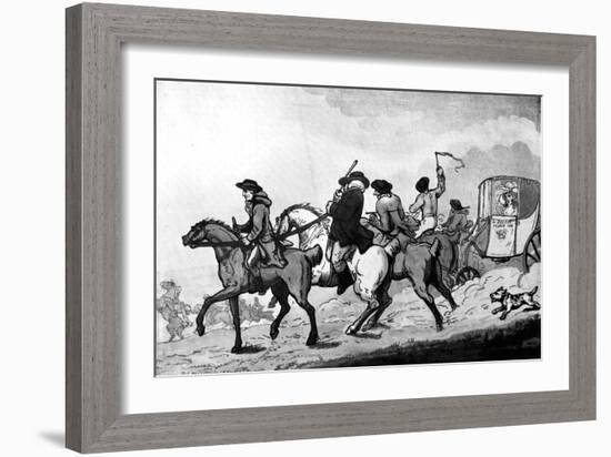 Going to the Races, Late 18th Century-Thomas Rowlandson-Framed Giclee Print