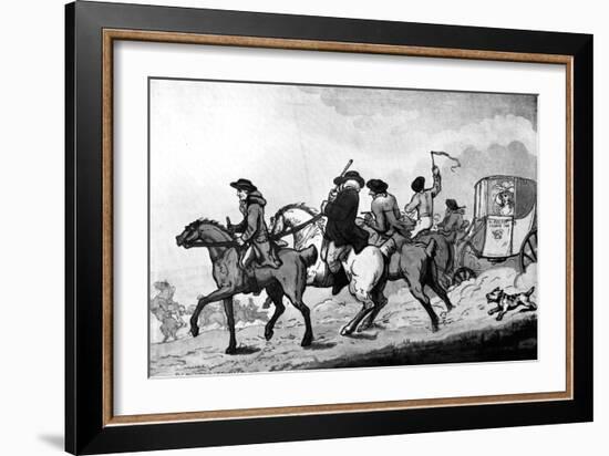 Going to the Races, Late 18th Century-Thomas Rowlandson-Framed Giclee Print