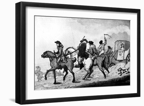 Going to the Races, Late 18th Century-Thomas Rowlandson-Framed Giclee Print