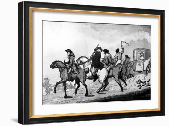 Going to the Races, Late 18th Century-Thomas Rowlandson-Framed Giclee Print