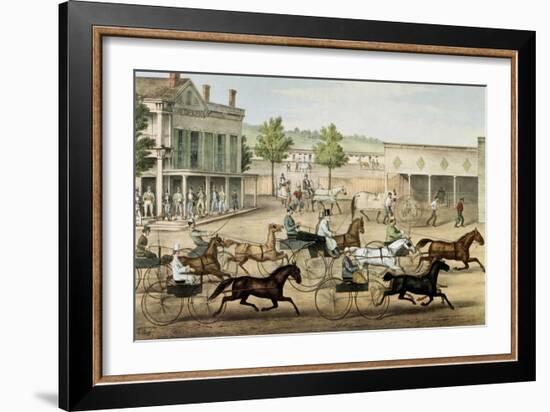 Going to the Trot-Currier & Ives-Framed Giclee Print