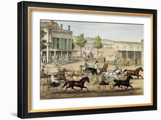 Going to the Trot-Currier & Ives-Framed Giclee Print