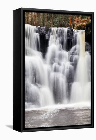 Goitstock Waterfall in Goitstock Wood, Cullingworth, Yorkshire, England, United Kingdom, Europe-Mark Sunderland-Framed Premier Image Canvas