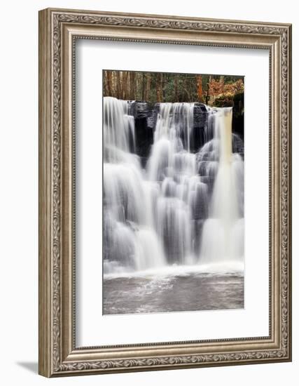 Goitstock Waterfall in Goitstock Wood, Cullingworth, Yorkshire, England, United Kingdom, Europe-Mark Sunderland-Framed Photographic Print