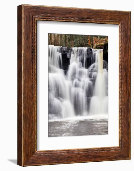 Goitstock Waterfall in Goitstock Wood, Cullingworth, Yorkshire, England, United Kingdom, Europe-Mark Sunderland-Framed Photographic Print