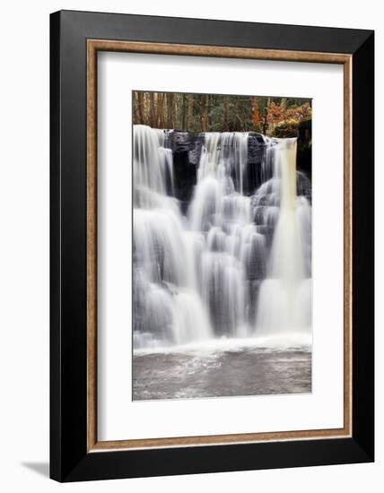 Goitstock Waterfall in Goitstock Wood, Cullingworth, Yorkshire, England, United Kingdom, Europe-Mark Sunderland-Framed Photographic Print