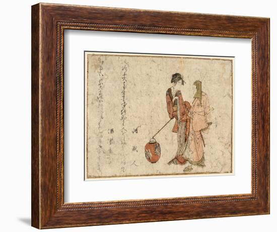 Gokuin Sen'Emon to Okuri No Onna-Katsushika Hokusai-Framed Giclee Print