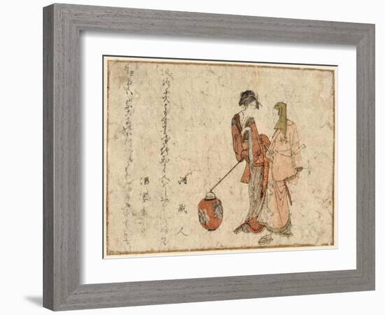 Gokuin Sen'Emon to Okuri No Onna-Katsushika Hokusai-Framed Giclee Print