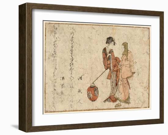 Gokuin Sen'Emon to Okuri No Onna-Katsushika Hokusai-Framed Giclee Print