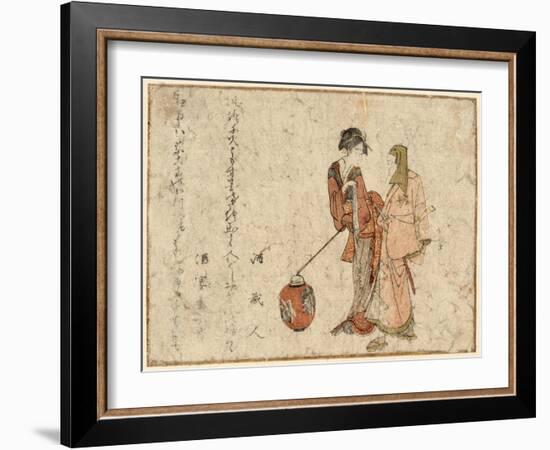 Gokuin Sen'Emon to Okuri No Onna-Katsushika Hokusai-Framed Giclee Print