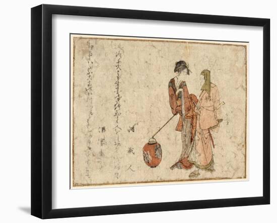 Gokuin Sen'Emon to Okuri No Onna-Katsushika Hokusai-Framed Giclee Print