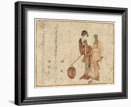 Gokuin Sen'Emon to Okuri No Onna-Katsushika Hokusai-Framed Giclee Print