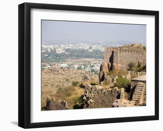 Golconda Fort, Hyderabad, Andhra Pradesh State, India-Marco Cristofori-Framed Photographic Print