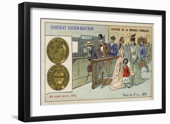 Gold 5 Franc Piece, 1876-null-Framed Giclee Print