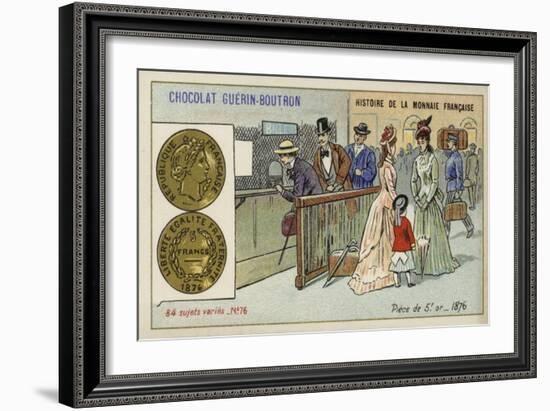 Gold 5 Franc Piece, 1876-null-Framed Giclee Print