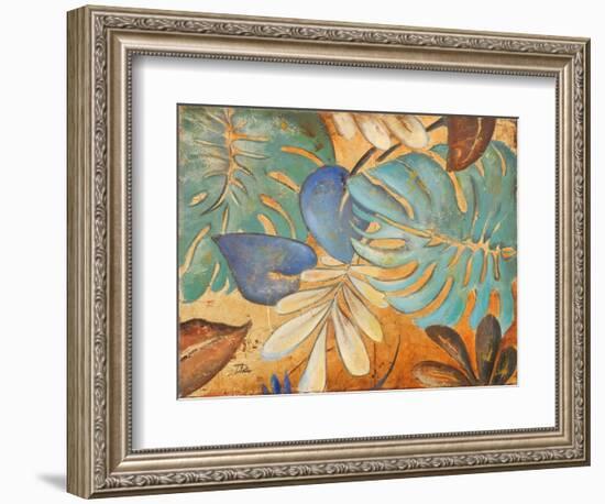 Gold and Aqua Leaves I-Patricia Pinto-Framed Art Print