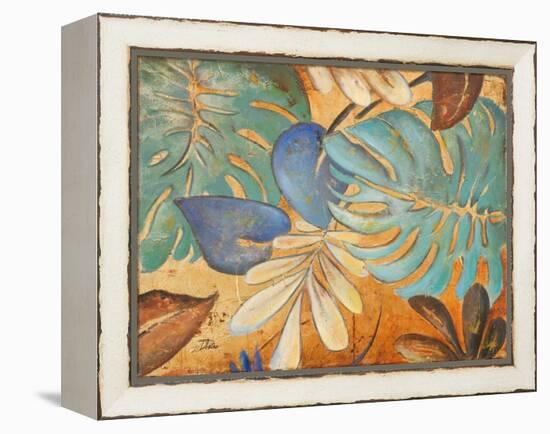 Gold and Aqua Leaves I-Patricia Pinto-Framed Stretched Canvas