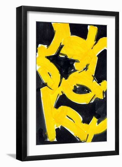 Gold and Black II-null-Framed Art Print