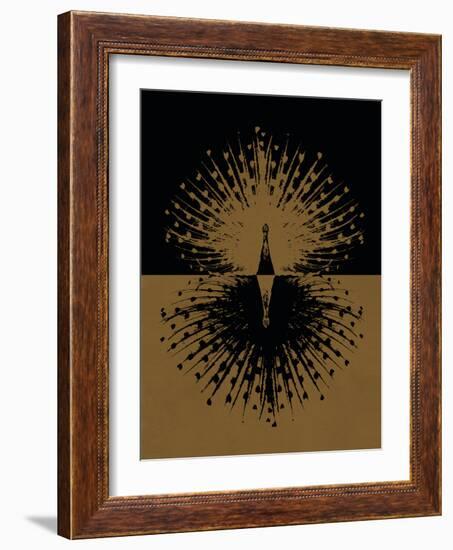 Gold and Black Peacock-null-Framed Premium Giclee Print