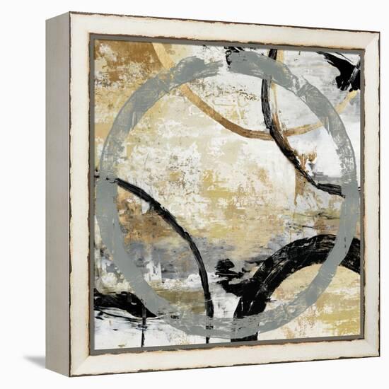 Gold and Black Rings I-Tom Reeves-Framed Stretched Canvas