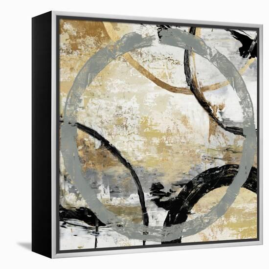 Gold and Black Rings I-Tom Reeves-Framed Stretched Canvas