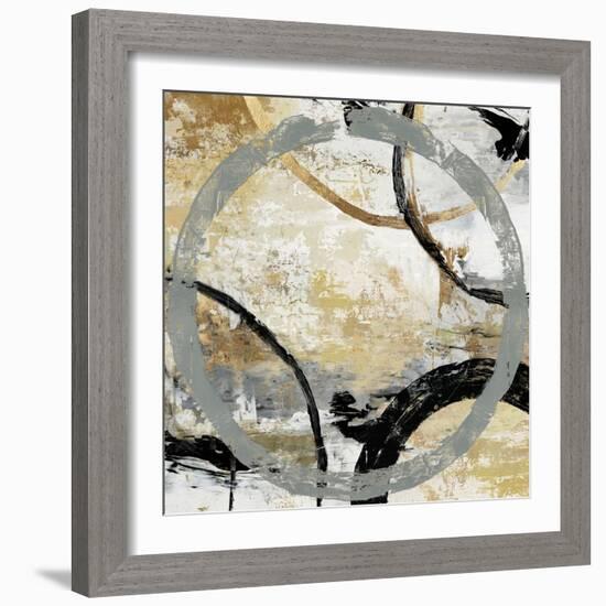 Gold and Black Rings I-Tom Reeves-Framed Art Print