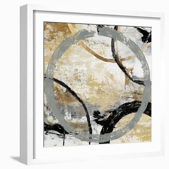 Gold and Black Rings I-Tom Reeves-Framed Art Print