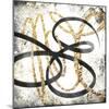 Gold And Black Scribbles 1-Marcus Prime-Mounted Art Print