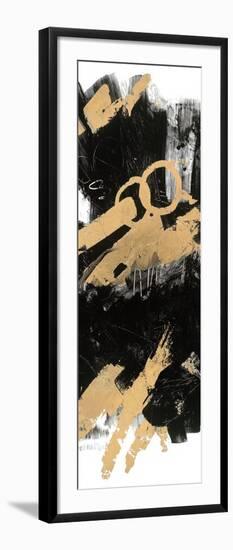 Gold and BlackAbstract Panel I-Mike Schick-Framed Art Print