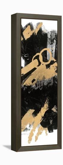 Gold and BlackAbstract Panel I-Mike Schick-Framed Stretched Canvas