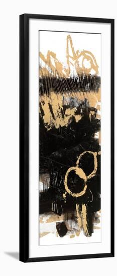 Gold and BlackAbstract Panel II-Mike Schick-Framed Art Print