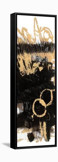 Gold and BlackAbstract Panel II-Mike Schick-Framed Stretched Canvas