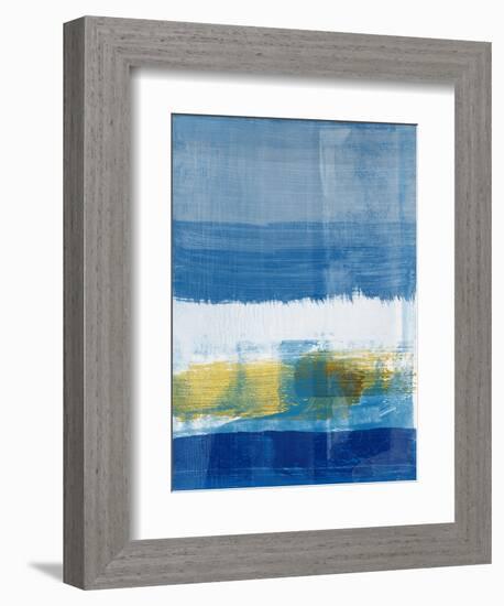 Gold and Blue Abstract Study I-Emma Moore-Framed Art Print