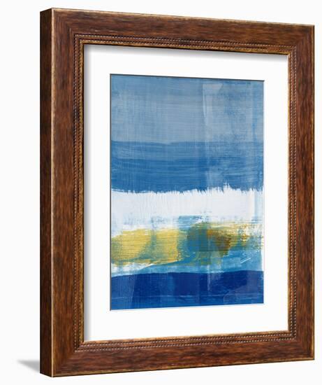 Gold and Blue Abstract Study I-Emma Moore-Framed Art Print