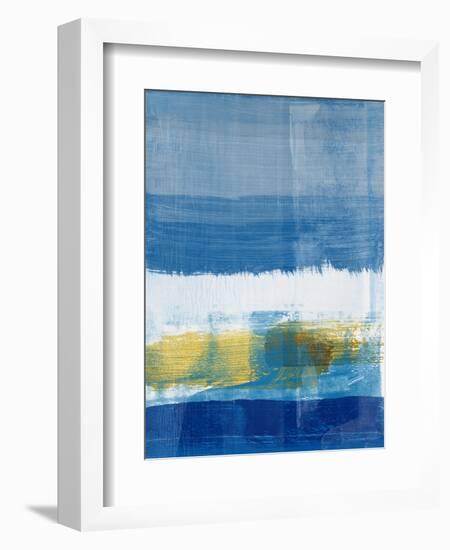 Gold and Blue Abstract Study I-Emma Moore-Framed Art Print