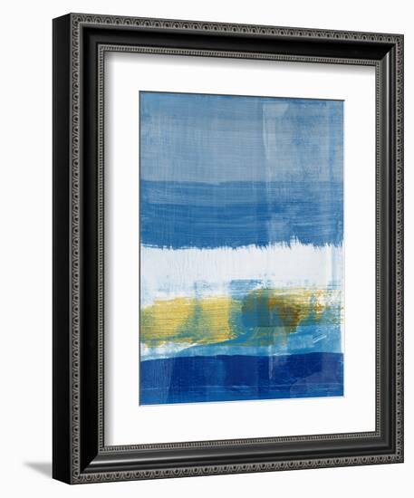 Gold and Blue Abstract Study I-Emma Moore-Framed Art Print