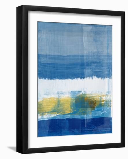 Gold and Blue Abstract Study I-Emma Moore-Framed Art Print