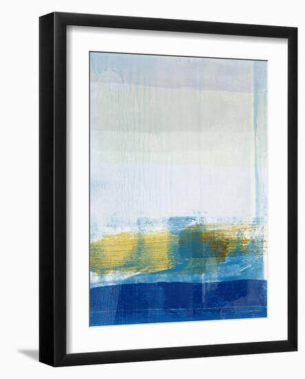 Gold and Blue Abstract Study-Emma Moore-Framed Art Print