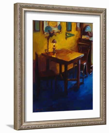 Gold and Blue Cafe-Pam Ingalls-Framed Giclee Print