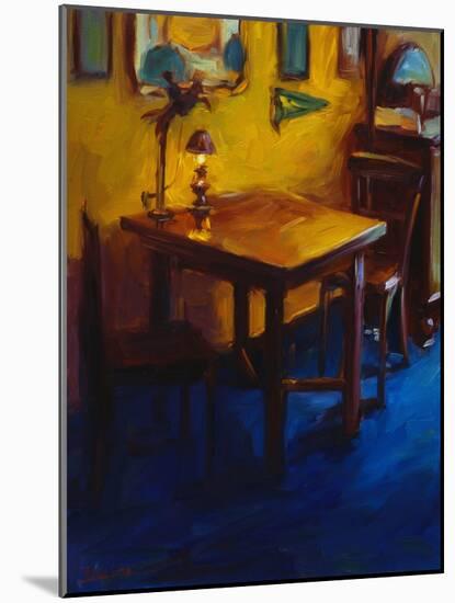 Gold and Blue Cafe-Pam Ingalls-Mounted Giclee Print