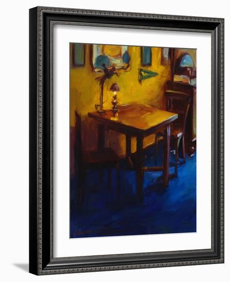 Gold and Blue Cafe-Pam Ingalls-Framed Giclee Print