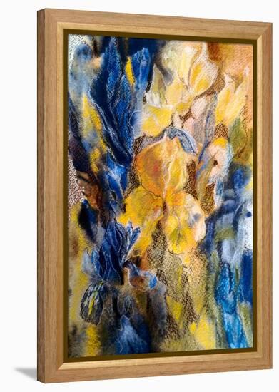 Gold And Blue Iris-Mary Smith-Framed Premier Image Canvas