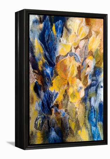 Gold And Blue Iris-Mary Smith-Framed Premier Image Canvas